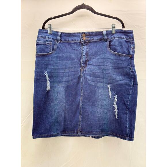 Vintage violet women’s 3X distressed Jean skirt - Picture 1 of 10
